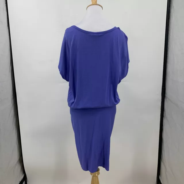 Soft Joie Dropped Waist Dress Womens S Small Periwinkle Low Scoop Cap Sleeves 3