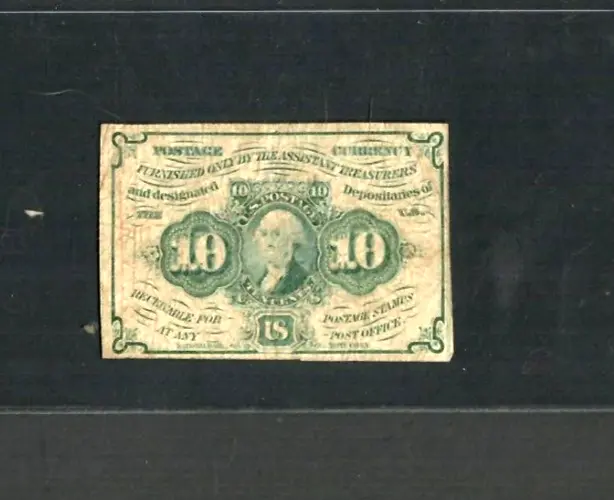 10 Cent "Washington Fractional" 1800'S 10 Cent "Washington" 10 Cent  Nice Note!