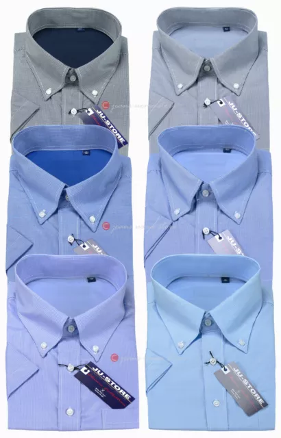 Camicia uomo Taglie Forti mezza manica corta fantasia righe quadri scacchi 43/48