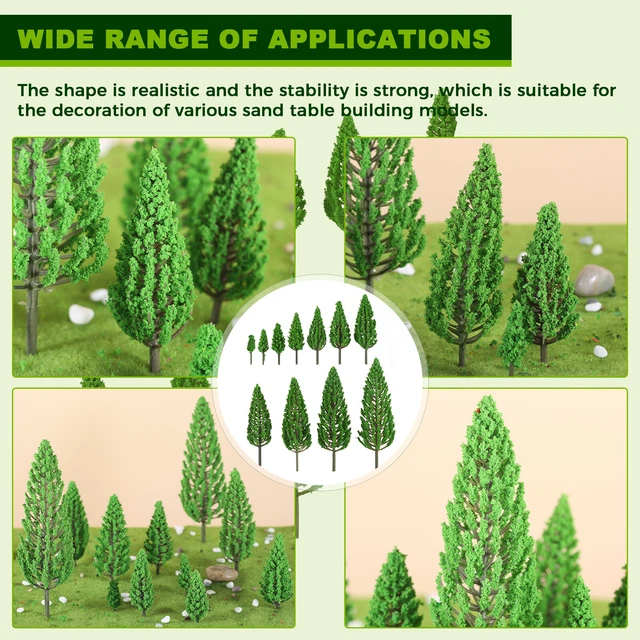 Tree Model Making 22PCS MODEL TREES Plant Train Railway Architecture Diorama DIY Scenery ...