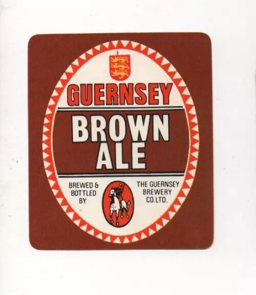 Guernsey - Vintage Beer Label - Guernsey Brewery - Brown Ale