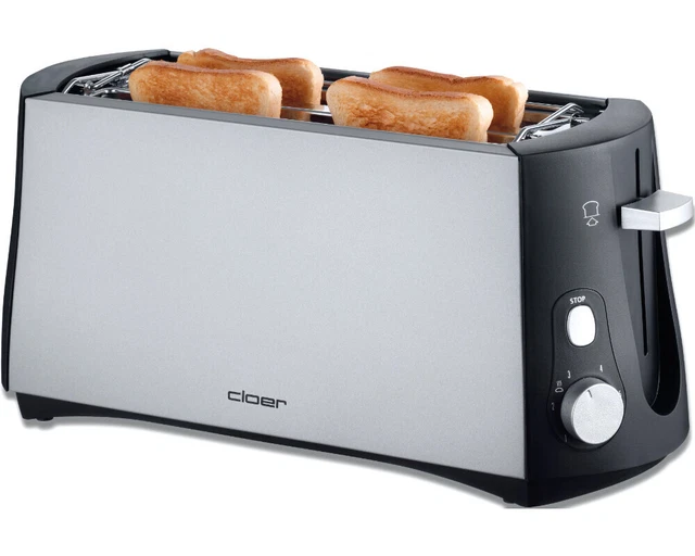 CLOER 3710 Toaster Schwarz (1380 Watt, Schlitze: 4)