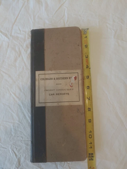 Vintage Colorado & Southern Railway Empty Ledger Book