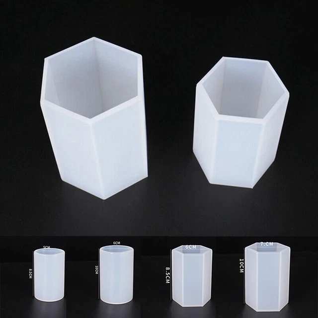 Molde de silicona hexagonal resina cilíndrica molde de fundición silicona resina epoxi artesanía