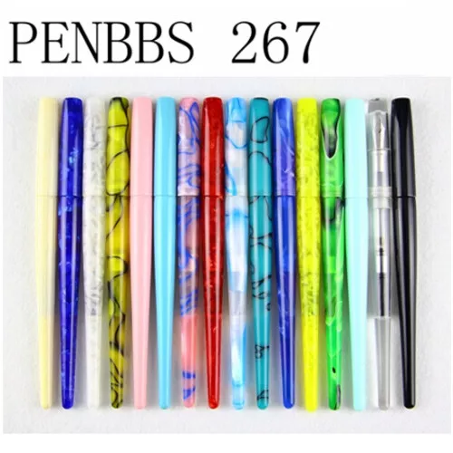 Penbbs 267-32SF Classic Long Tail Resin Fountain Pen Screw Fine Nib 0.5mm Blue 2