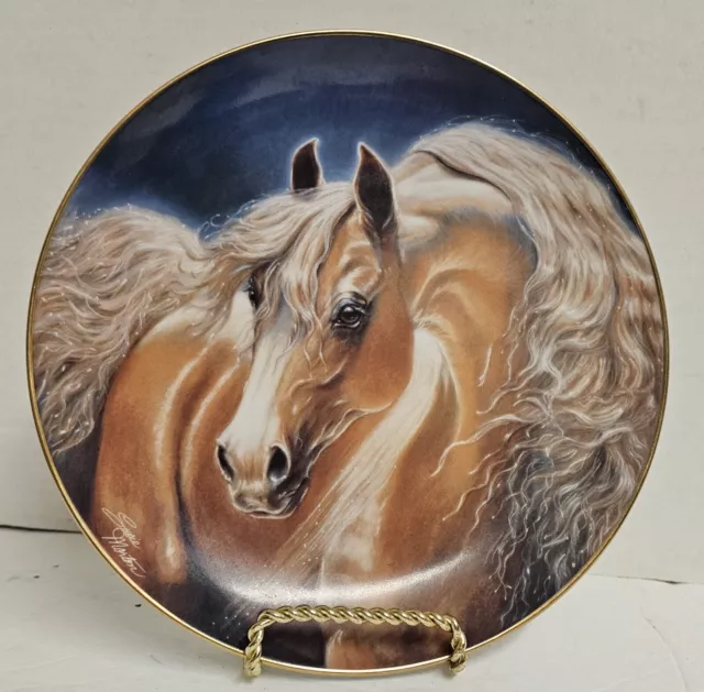 Horse Equestrian Golden Lights Danbury Mint Plate Noble & Free by Susie Morton