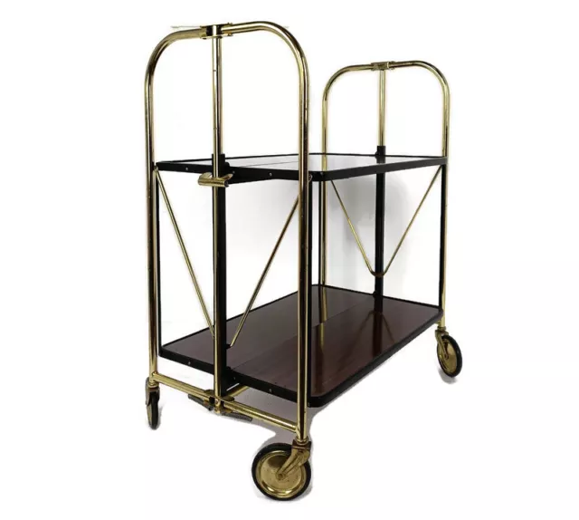 Mid Century Side Table Bar Cart Tea Cocktail Serving Trolley Belgium  Foldable