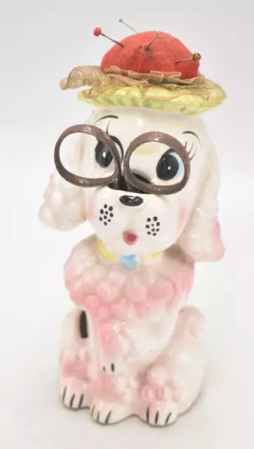 Vintage Retro Davar Ceramic Poodle Puppy Dog Figurine Sewing Scissors Holder