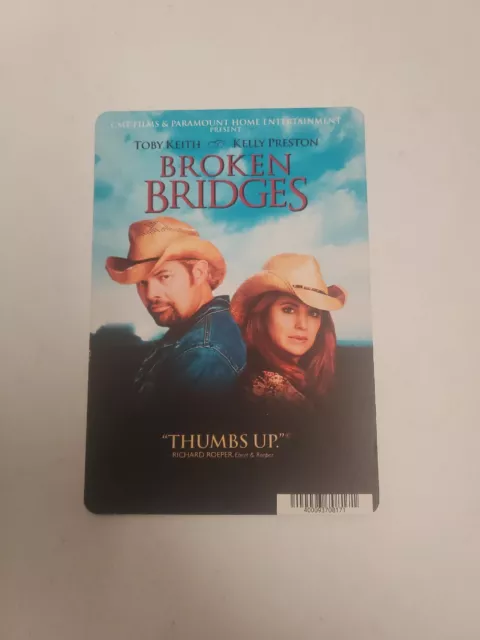 Broken Bridges BLOCKBUSTER SHELF DISPLAY DVD BACKER CARD ONLY 5.5"X8"