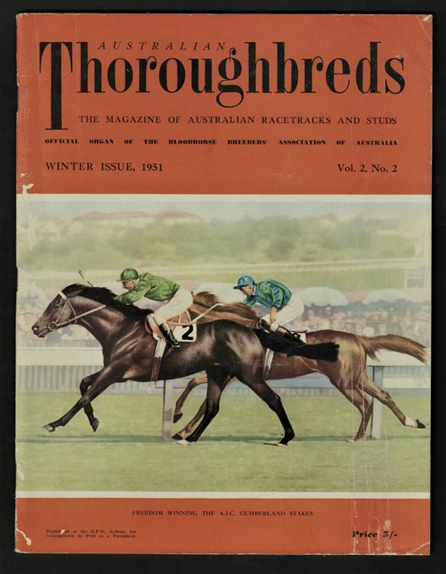1951 ~Australian Thoroughbreds ~Racehorse Magazine ~Winter Issue ~Vol.2, no.2