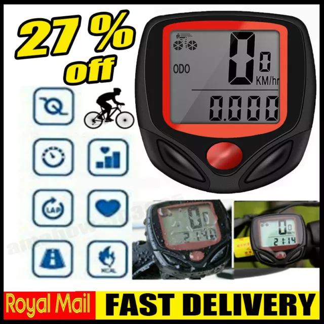 Wireless Bike Computer Speedometer Speedo MTB Bicycle Odometer LCD Waterproof