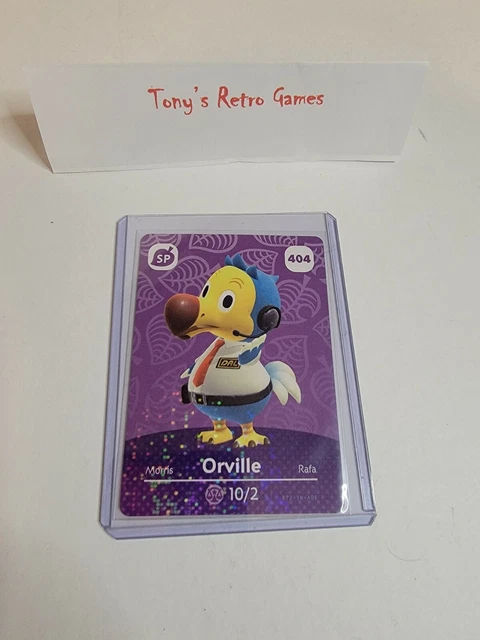 !SUPER SALE! ORVILLE # 404 Animal Crossing NINTENDO Amiibo Card SERIES 5 MINT!!!