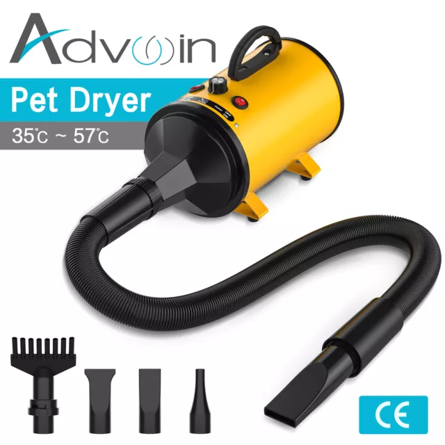 Advwin Pet Hair Dryer 2000W Dog Cat Grooming Blow Speed Hairdryer Blower Heater