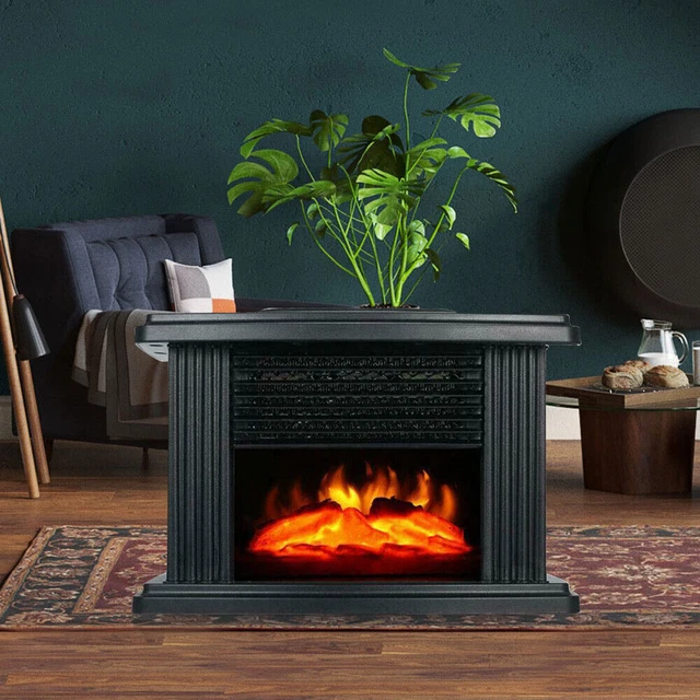 Heating Box 3D Flame Stove Log Burner Portable Electric Fireplace Space Heater