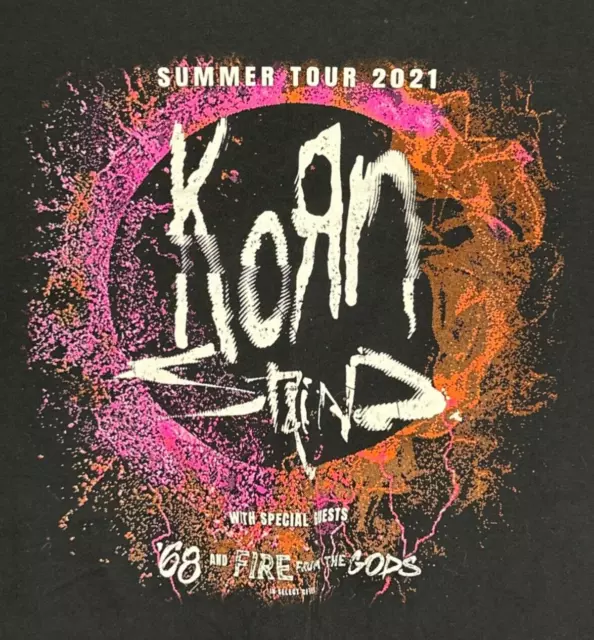 Korn Staind 2021 Summer Tour Band Concert - Size Medium Unisex Shirt Black