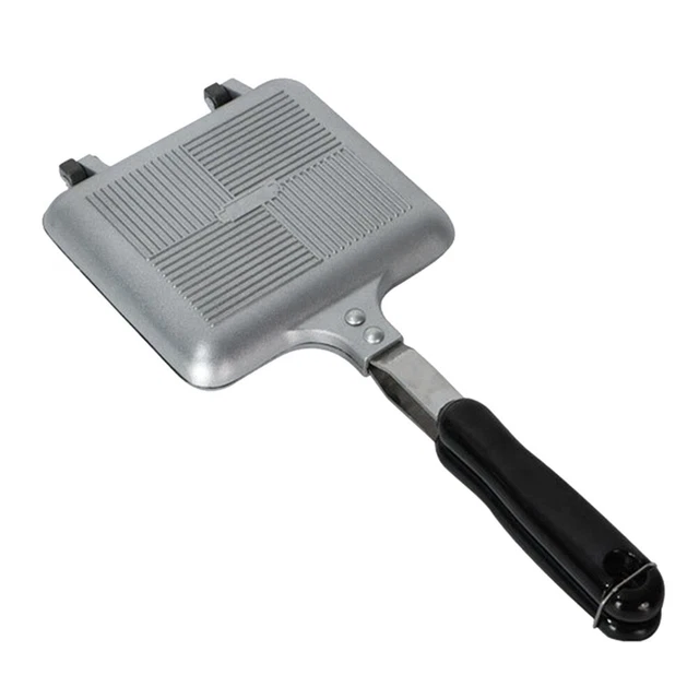 Poêle à Sandwich Double Face Anti-adhésive Natudeco - Appareil Portable Panini Maker Aluminium