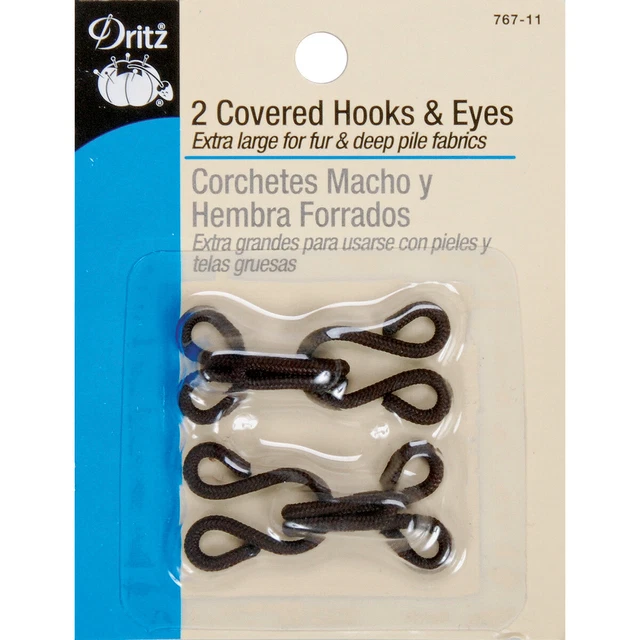 Ganchos y ojos cubiertos Dritz 2/paquete-marrón -767-11
