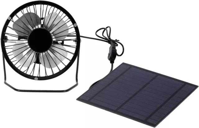 Solar Powered Fan 6V 5W, Mini Solar Panel Fan for Greenhouse Air Extractor Outdo