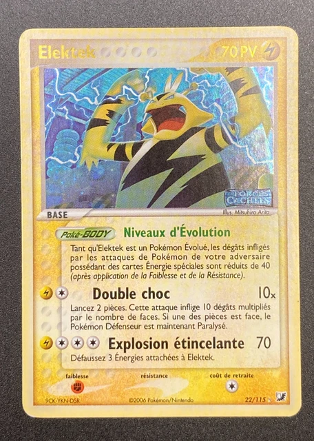 Pokemon Elektek 22/115 Rare Ex Forces Cachées Français Reverse Holo Stamp FR