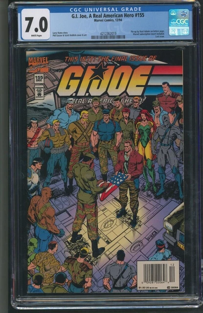Marvel Comics GI Joe  A Real American Hero #155 Last Issue CGC 7.0