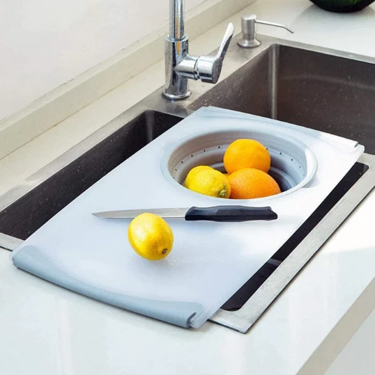 Scolapiatti 2 in 1 universale innovativo e multifunzione tagliere da lavello
