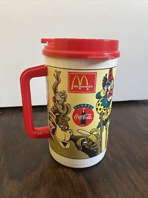 Vintage McDonalds Whirley Thermo Travel Mug Plastic Cup Thermo  With Lid