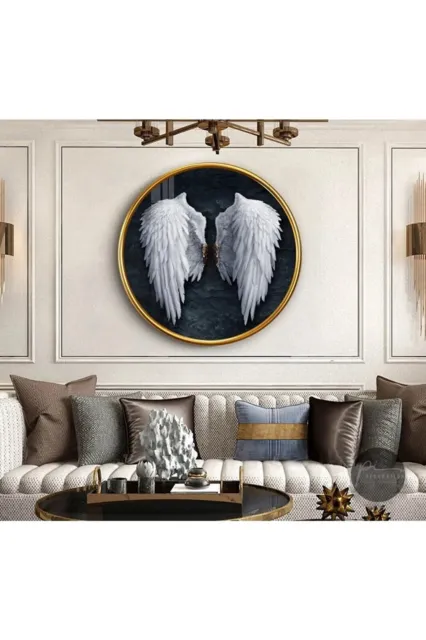Pintura de cristal redonda temática del ala del ángel de la decoración del...