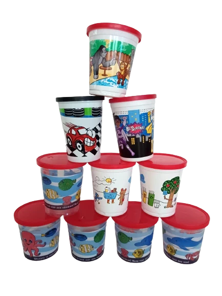 Lote De (10) Tazas Para Sorber De 12 Oz Para Niños Con Tapas