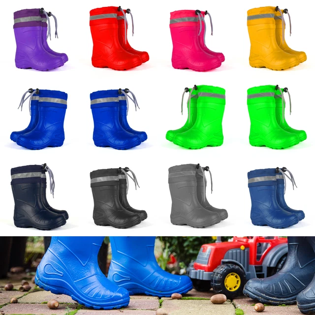 ULTRA LIGHT EVA Kids Wellington Boots Rainy Snow Wellies Very Warm Liners 14.89 PicClick UK