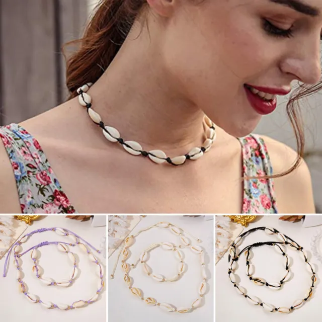 Wholesale Boho Natural Sea Shell Necklace Bracelet Anklet Women Summer Jewelry