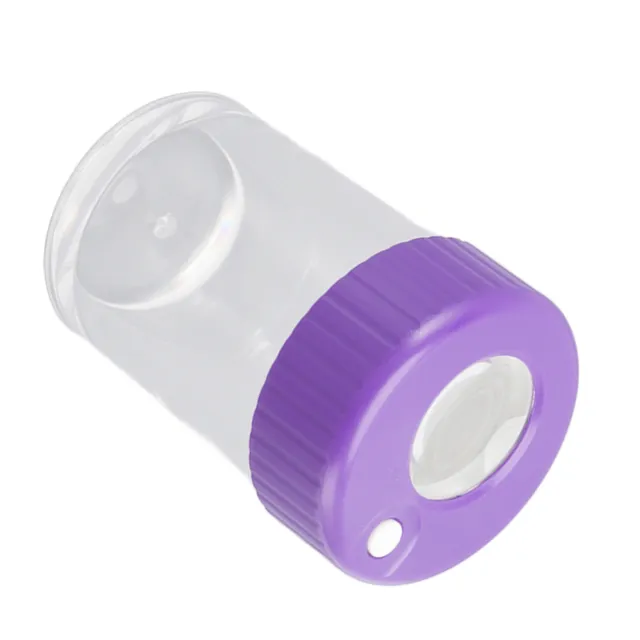 (Purple)Magnifying Viewing Jar Multiuse Waterproof Magnifying Glass Storage YA
