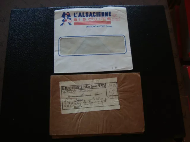 FRANCE - 2 enveloppes franchise (cy54) french