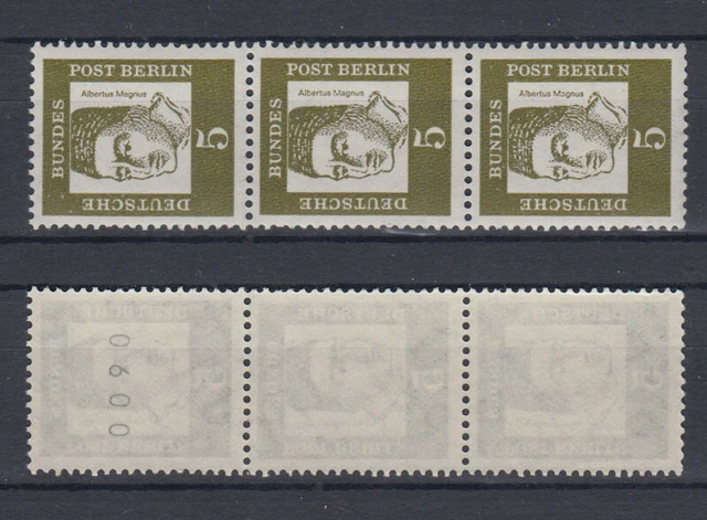 Berlin 199 RM 3er Streifen mit gerader Nummer Bedeutende Deutsche 5 Pf **