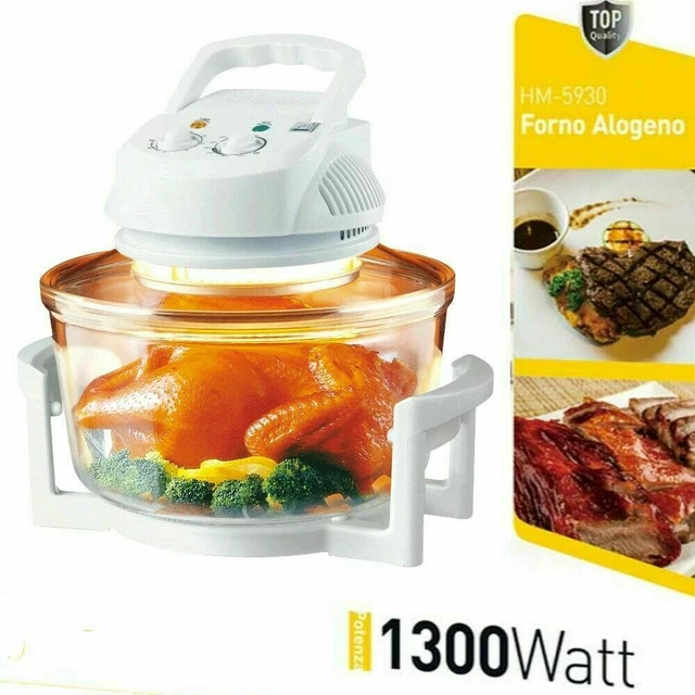 Horno De Convección Halógeno 1400 W 18 Litros Con Aro Extensor Y