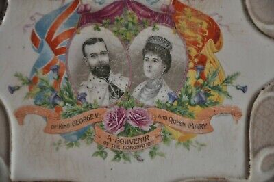 Vintage King George V & Queen Mary Picture Ceramic Tile, England 3