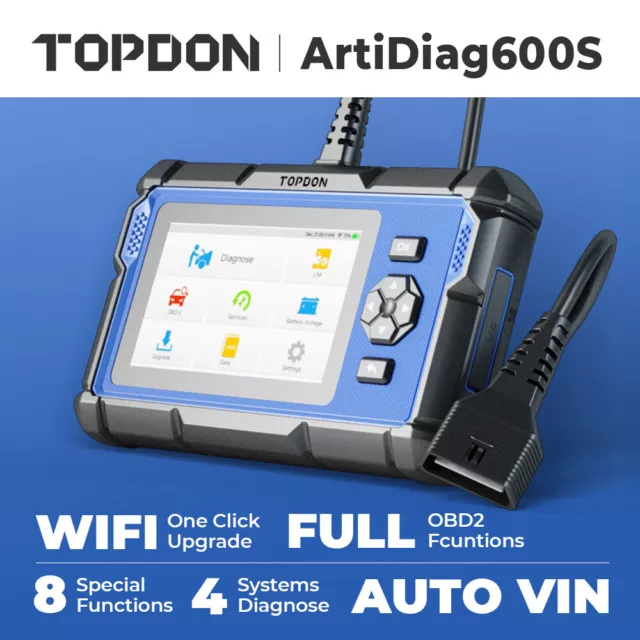 TOPDON AD600S Car Diagnostic Tool OBD2 Scanner ABS SRS EPB SAS TPMS Code Reader