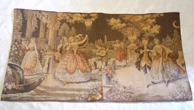 Antique  Colonial Scenery Wall Art tapestry Large 36X18.5  Thin made in Italy.
