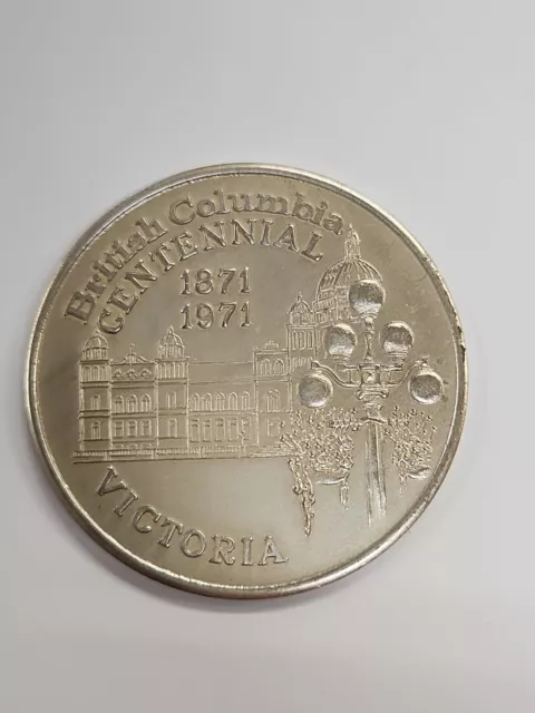 British Columbia Centennial 1971 Victoria Canada Trade token coin  b10.p5