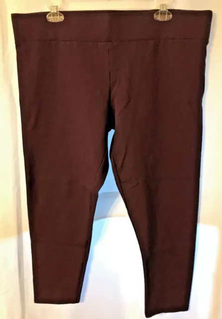 Ann Taylor Loft Womens Size XL Dark Purple Plum Capri Leggings Wide Waistband