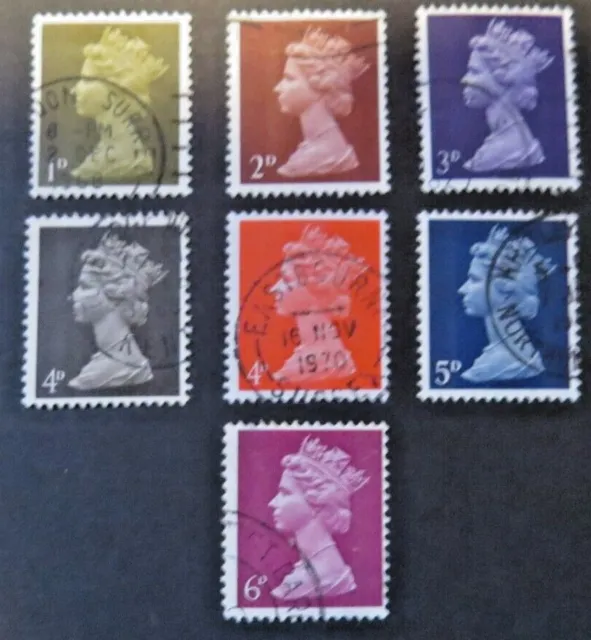 GB Stamps QEII 1969 Machin Definitives Pre-Decimal. Free postage (G345)