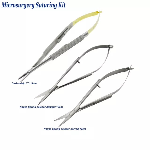 Dentaire Microsurgery Castroviejo Noyes Ressort Dissection Ciseaux Forceps