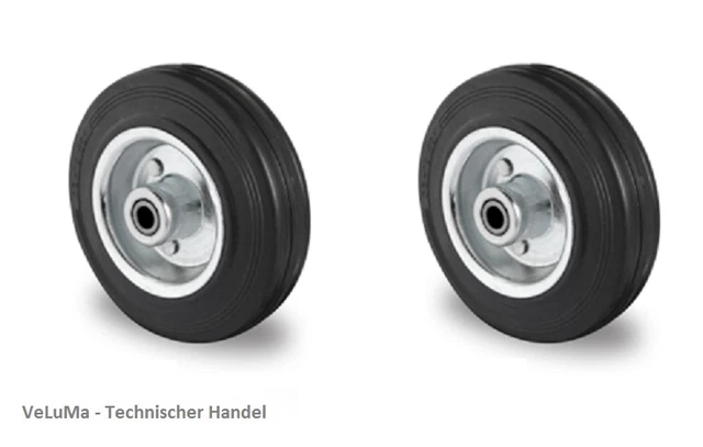 Roue En Caoutchouc Solide Avec Roulement - Diamètres De 80 à 250mm - Pour Chariot, Meuble, équipement