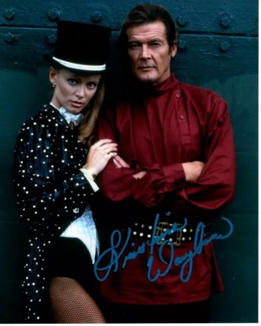 KRISTINA WAYBORN signed 8x10 JAMES BOND 007 OCTOPUSSY w/ ROGER MOORE photo