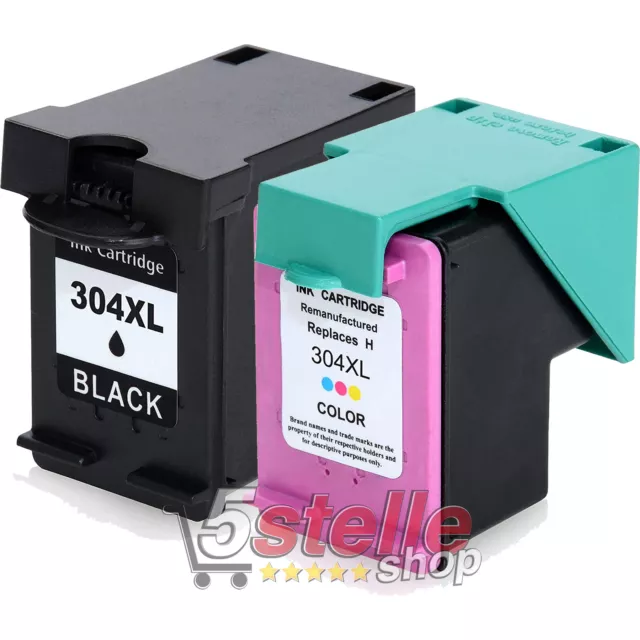 Cartucce Nero+Colore 304Xl Per Hp Deskjet 3730 3733 3735 3750 3760 3762 3764