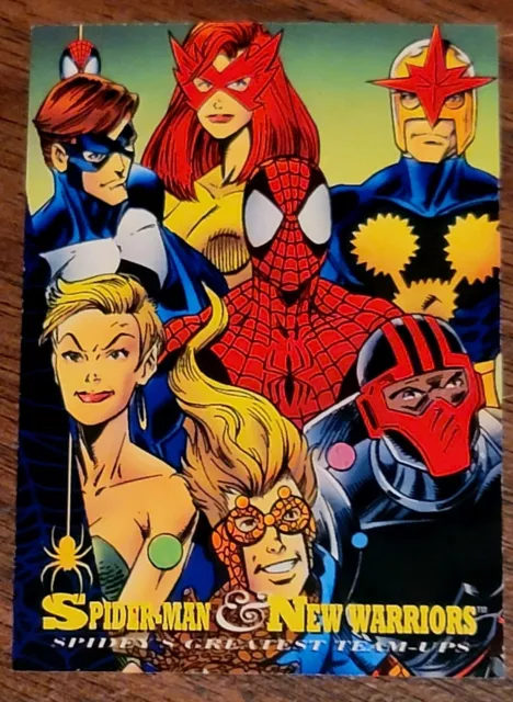 SPIDER-MAN & NEW WARRIORS 1994 1ST EDITION SPIDER-MAN CARD #95 Nova Speedball