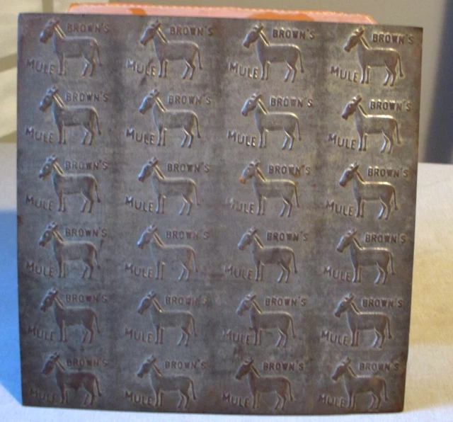 browns mule tobacco Brown's Chewing tin stamp mold For sizing information please refer to our size chart. Browns Mule Metal Printing Plate