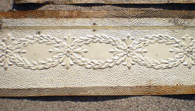 17" x 50" Antique Ceiling Tin Tile Acanthus Wreath Fleur De Li Swag Shabby Chic 3
