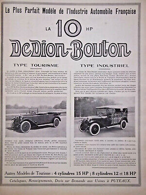 3/1926 PUB AUTOMOBILE MOTEUR DE DION BOUTON PUTEAUX MODELES 1926 ORIGINAL AD 