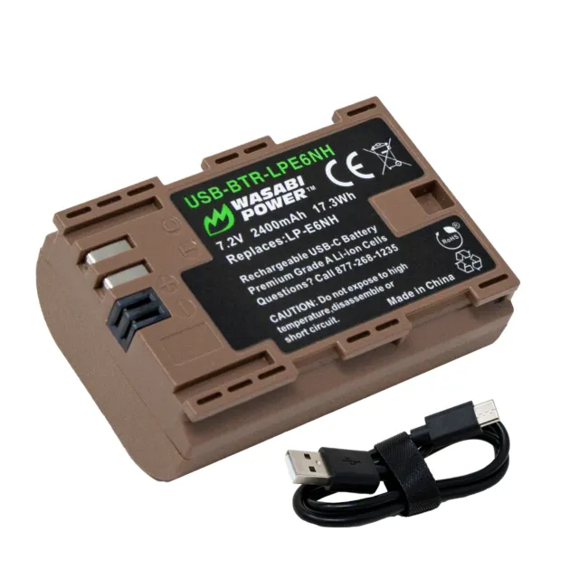 Wasabi Power USB Battery for Canon LP-E6NH with USB-C Fast Charging