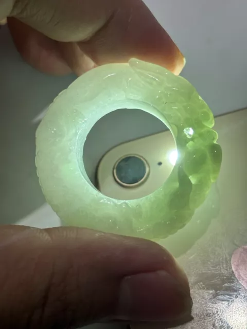 Icy Natural Grade A Jade Jadeite Dragon Ring